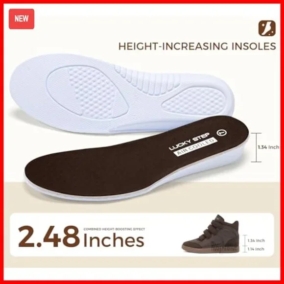 Women's High Top Sneakers with Hidden Height Insole, Hook-and-Loop Closure